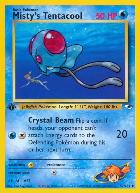 Carte Pokémon Misty’s Tentacool 057/132, extension Gym Heroes (sortie anglaise)