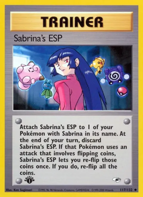 Carte Pokémon Sabrina’s ESP 117/132, extension Gym Heroes (sortie anglaise)