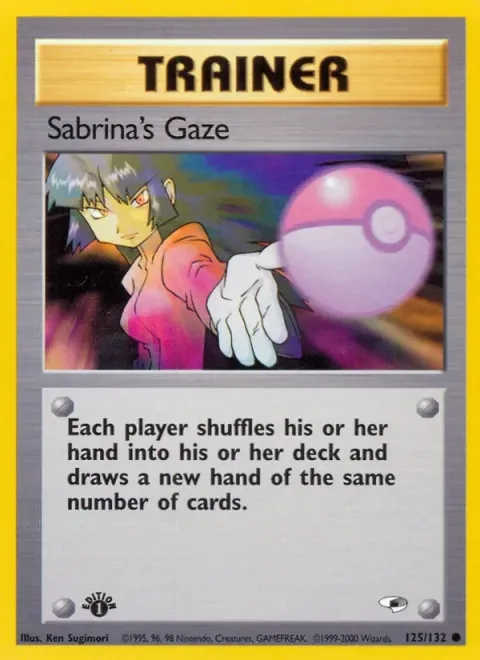 Carte Pokémon Sabrina’s Gaze 125/132, extension Gym Heroes (sortie anglaise)