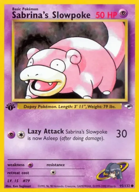 Carte Pokémon Sabrina’s Slowpoke 095/132, extension Gym Heroes (sortie anglaise)