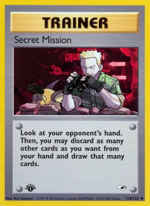 Carte Pokémon Secret Mission 118/132, extension Gym Heroes (sortie anglaise)