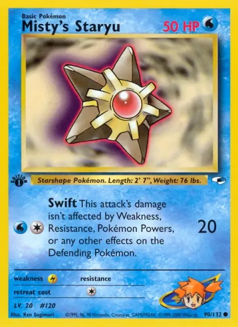 Carte Pokémon Stari d’Ondine 090/132, extension Gym Heroes (sortie anglaise)