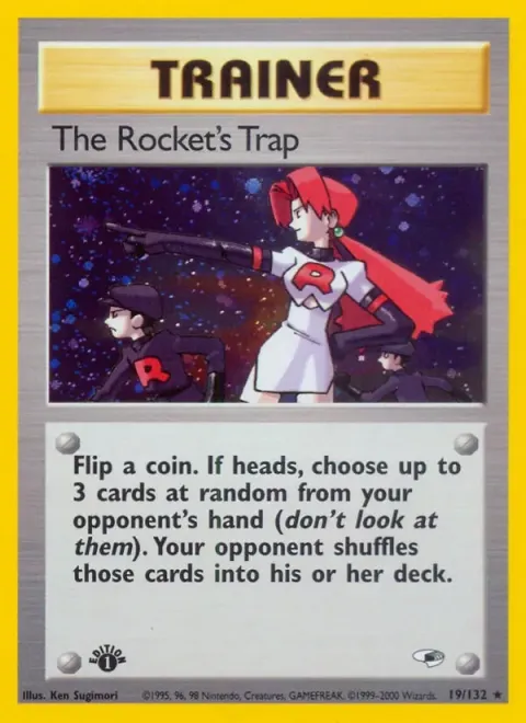 Carte Pokémon The Rocket’s Trap 019/132, extension Gym Heroes (sortie anglaise)