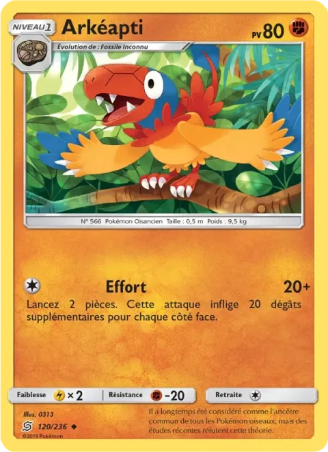 Carte Pokémon Arkéapti 120/236, extension Harmonie des Esprits