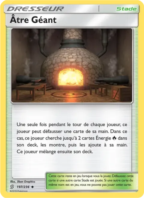 Carte Pokémon Âtre Géant 197/236, extension Harmonie des Esprits