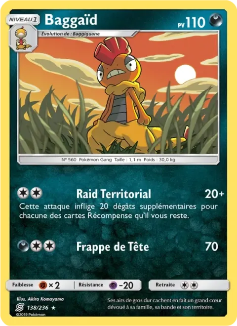 Carte Pokémon Baggaïd 138/236, extension Harmonie des Esprits