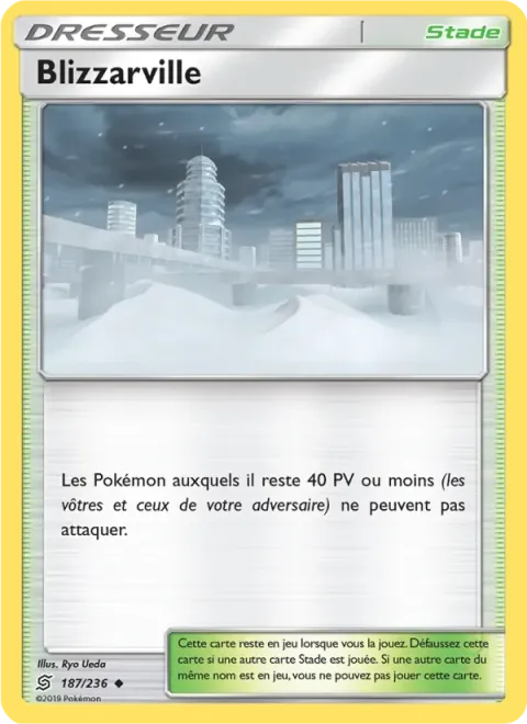Carte Pokémon Blizzarville 187/236, extension Harmonie des Esprits