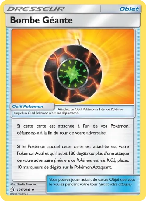 Carte Pokémon Bombe Géante 196/236, extension Harmonie des Esprits