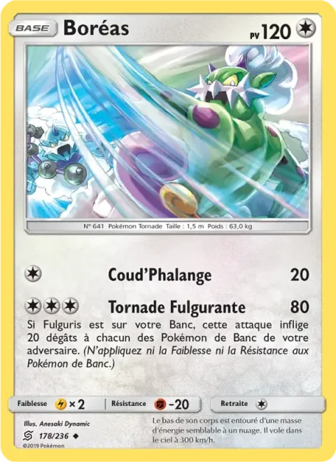 Carte Pokémon Boréas 178/236, extension Harmonie des Esprits