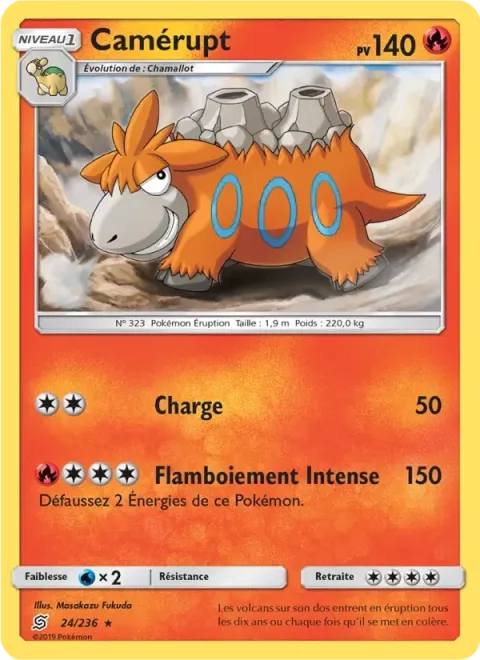 Carte Pokémon Camérupt 024/236, extension Harmonie des Esprits