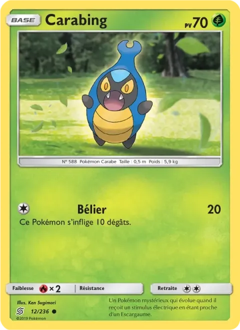 Carte Pokémon Carabing 012/236, extension Harmonie des Esprits
