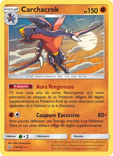 Carte Pokémon Carchacrok 114/236, extension Harmonie des Esprits