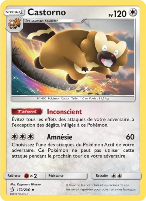 Carte Pokémon Castorno 172/236, extension Harmonie des Esprits