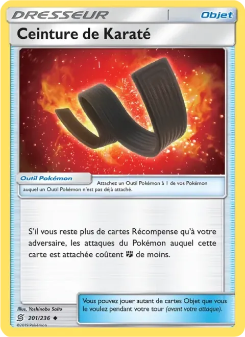 Carte Pokémon Ceinture de Karaté 201/236, extension Harmonie des Esprits