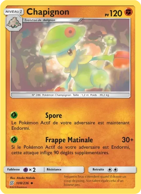 Carte Pokémon Chapignon 108/236, extension Harmonie des Esprits