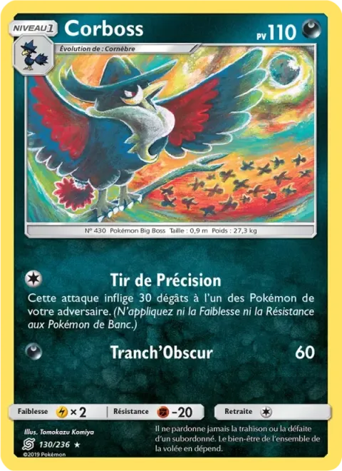 Carte Pokémon Corboss 130/236, extension Harmonie des Esprits