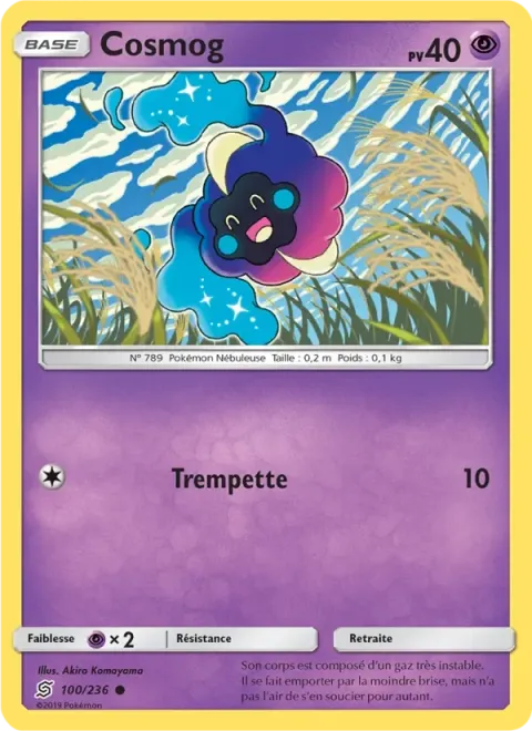 Carte Pokémon Cosmog 100/236, extension Harmonie des Esprits
