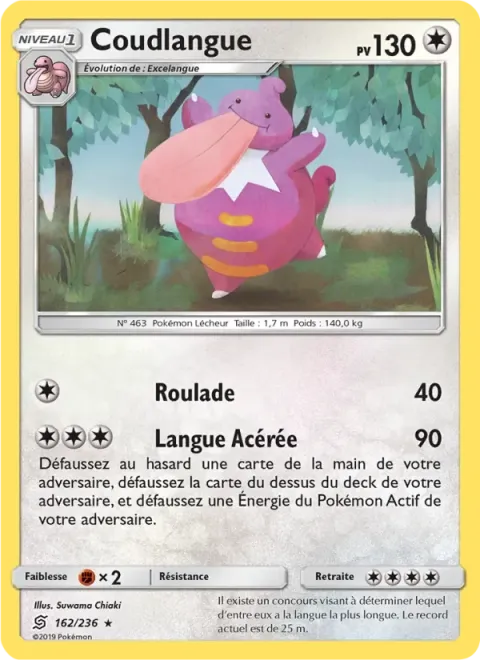 Carte Pokémon Coudlangue 162/236, extension Harmonie des Esprits
