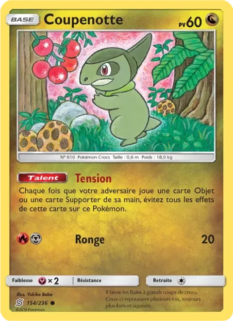 Carte Pokémon Coupenotte 154/236, extension Harmonie des Esprits