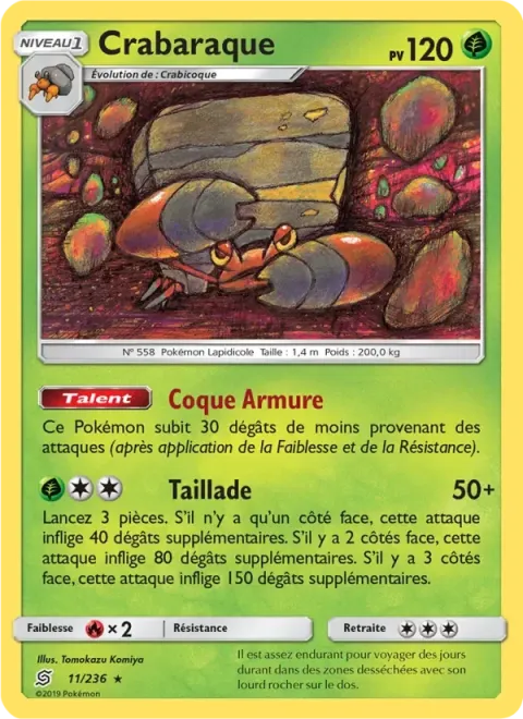 Carte Pokémon Crabaraque 011/236, extension Harmonie des Esprits