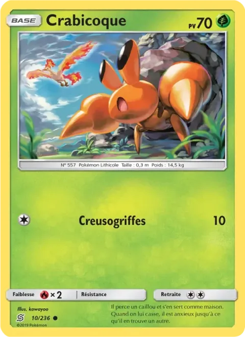 Carte Pokémon Crabicoque 010/236, extension Harmonie des Esprits