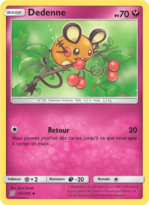 Carte Pokémon Dedenne 145/236, extension Harmonie des Esprits