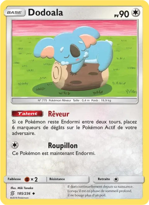 Carte Pokémon Dodoala 185/236, extension Harmonie des Esprits
