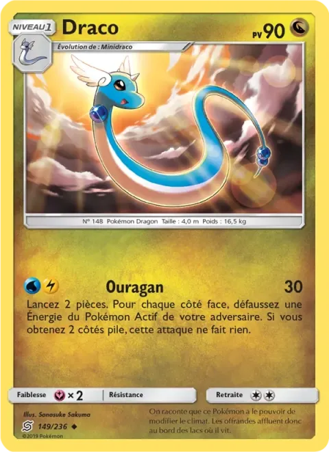 Carte Pokémon Draco 149/236, extension Harmonie des Esprits