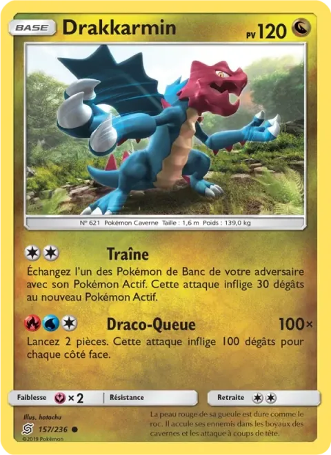 Carte Pokémon Drakkarmin 157/236, extension Harmonie des Esprits