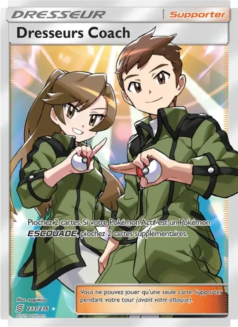 Carte Pokémon Dresseurs Coach 233/236, extension Harmonie des Esprits