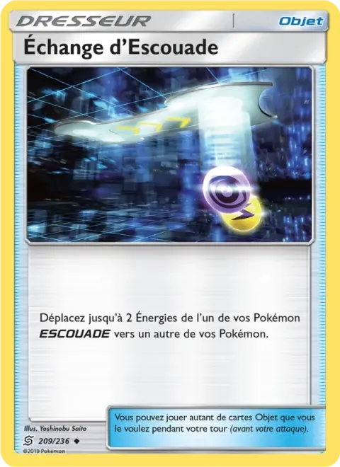 Carte Pokémon Échange d’Escouade 209/236, extension Harmonie des Esprits