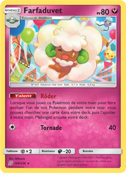 Carte Pokémon Farfaduvet 144/236, extension Harmonie des Esprits