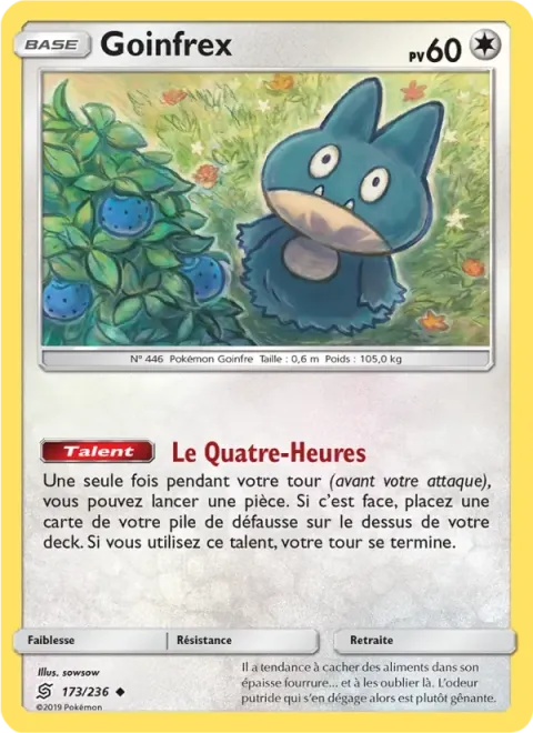 Carte Pokémon Goinfrex 173/236, extension Harmonie des Esprits
