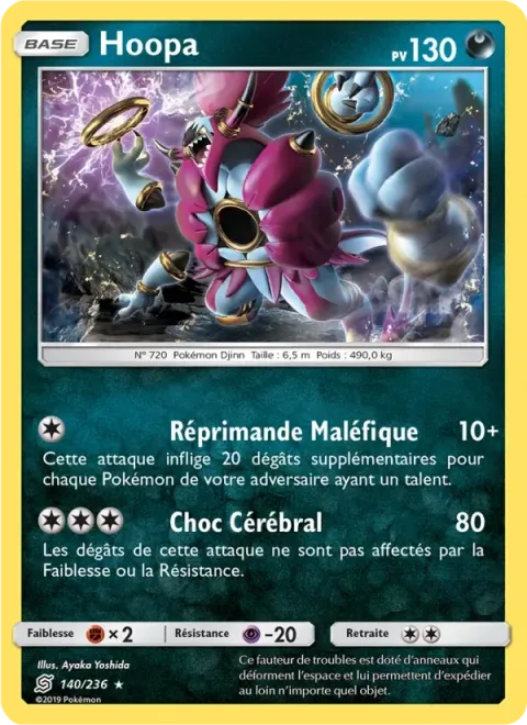 Carte Pokémon Hoopa 140/236, extension Harmonie des Esprits