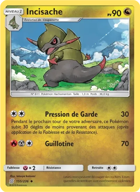 Carte Pokémon Incisache 155/236, extension Harmonie des Esprits