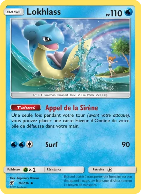 Carte Pokémon Lokhlass 036/236, extension Harmonie des Esprits