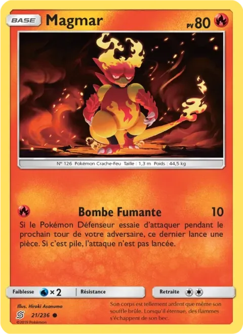 Carte Pokémon Magmar 021/236, extension Harmonie des Esprits