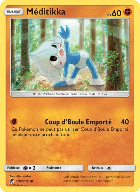 Carte Pokémon Méditikka 109/236, extension Harmonie des Esprits