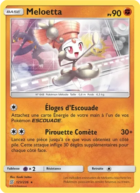 Carte Pokémon Meloetta 123/236, extension Harmonie des Esprits