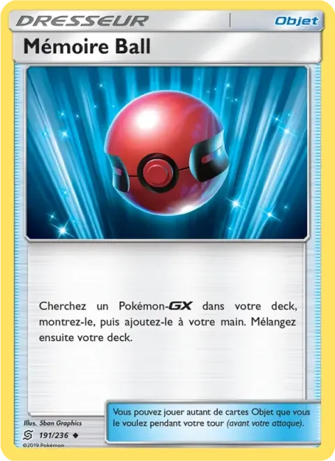 Carte Pokémon Mémoire Ball 191/236, extension Harmonie des Esprits