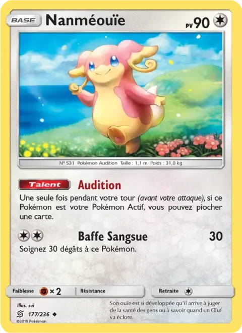 Carte Pokémon Nanméouïe 177/236, extension Harmonie des Esprits