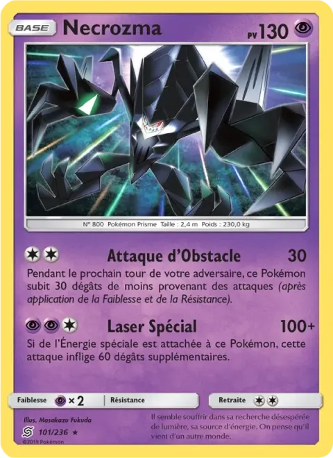 Carte Pokémon Necrozma 101/236, extension Harmonie des Esprits
