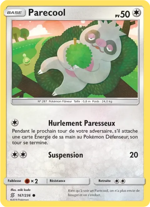 Carte Pokémon Parecool 167/236, extension Harmonie des Esprits