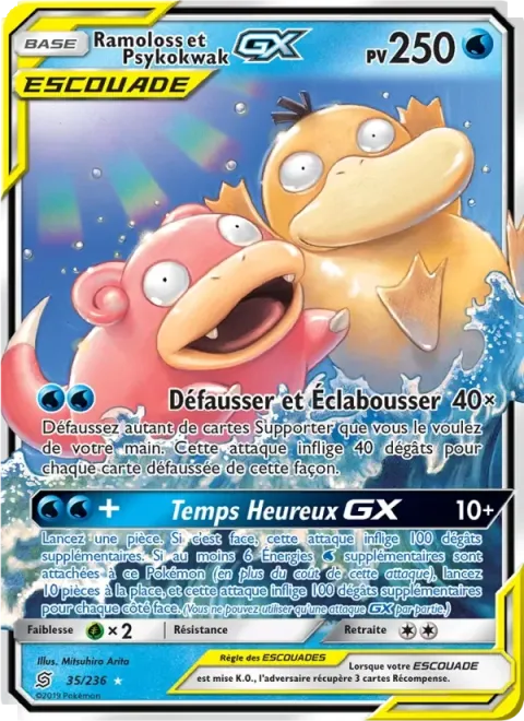 Carte Pokémon Ramoloss et Psykokwak GX 035/236, extension Harmonie des Esprits