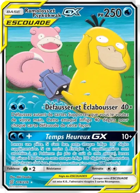Carte Pokémon Ramoloss et Psykokwak GX 218/236, extension Harmonie des Esprits
