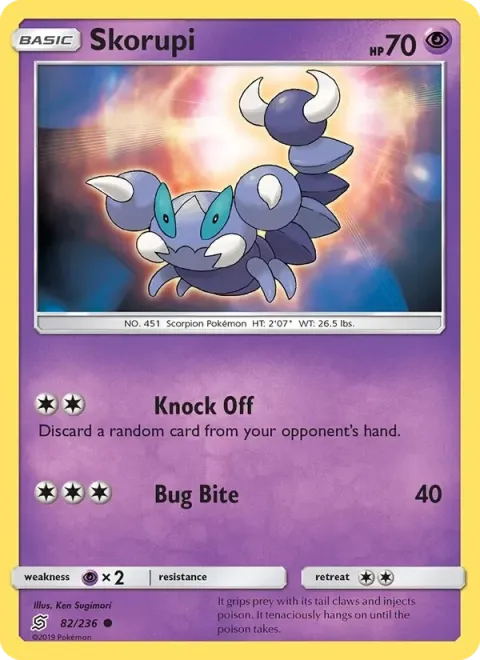 Carte Pokémon Rapion 082/236, extension Harmonie des Esprits