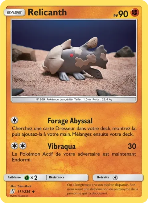 Carte Pokémon Relicanth 111/236, extension Harmonie des Esprits