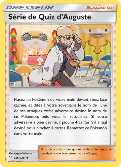Carte Pokémon Série de Quiz d’Auguste 186/236, extension Harmonie des Esprits