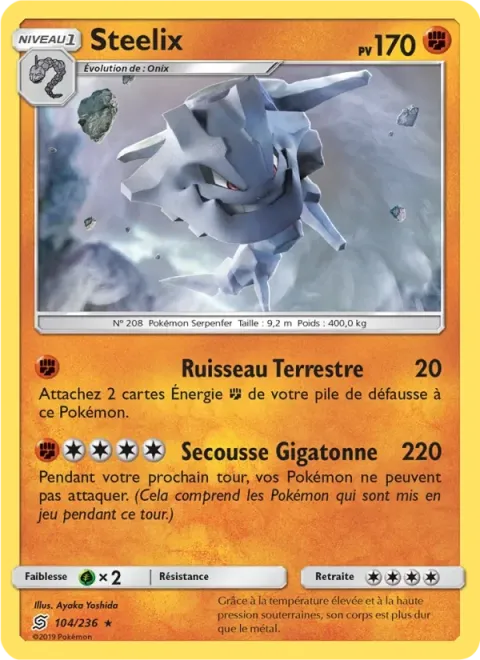Carte Pokémon Steelix 104/236, extension Harmonie des Esprits