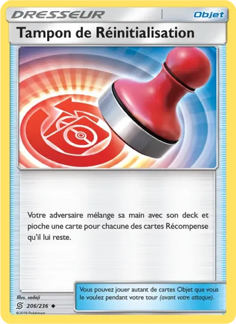 Carte Pokémon Tampon de Réinitialisation 206/236, extension Harmonie des Esprits
